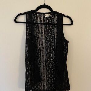 Mudd Black Lace Tank Top
